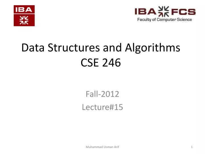 data structures and algorithms cse 246