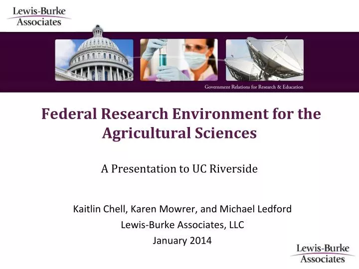 federal research environment for the agricultural sciences a presentation to uc riverside