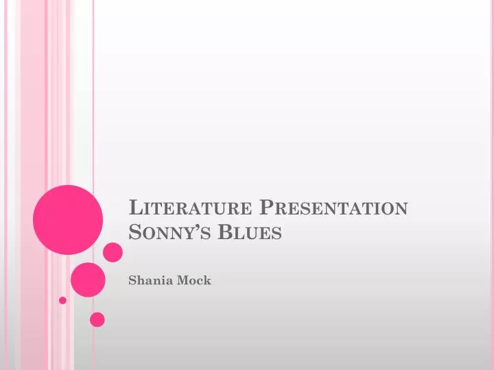 literature presentation sonny s blues