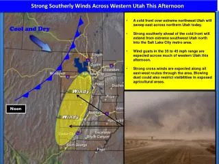 Strong Southerly Winds Across Western Utah This Afternoon