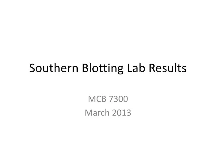 southern blotting lab results