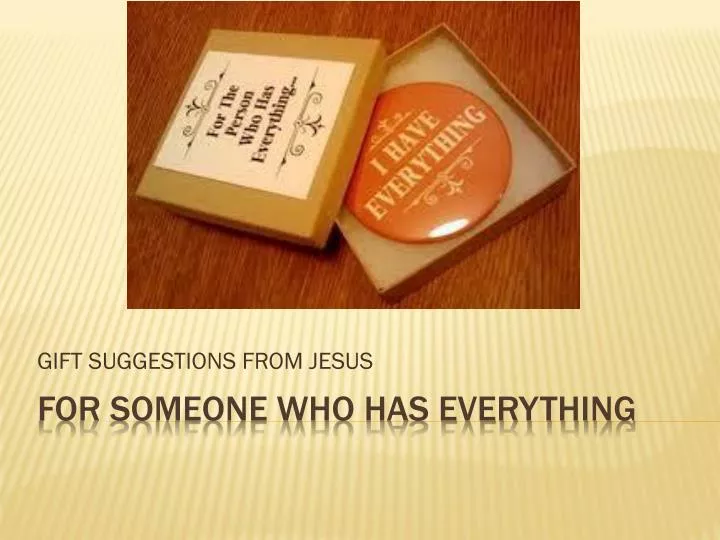 gift suggestions from jesus