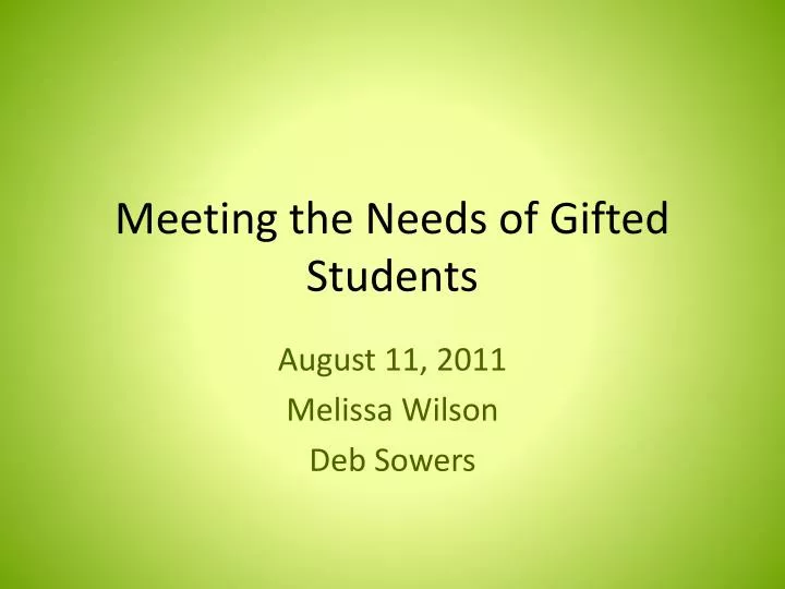 meeting the needs of gifted students