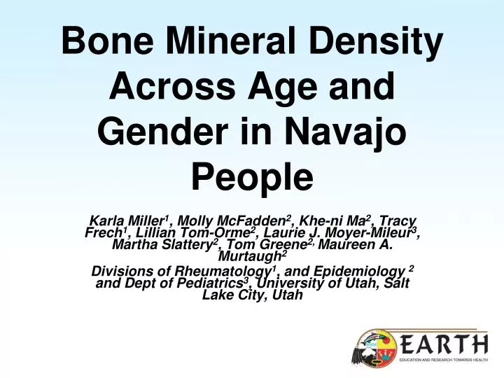 bone mineral density across age and gender in navajo people