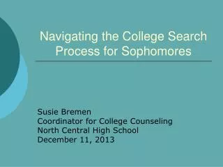Navigating the College Search Process for Sophomores