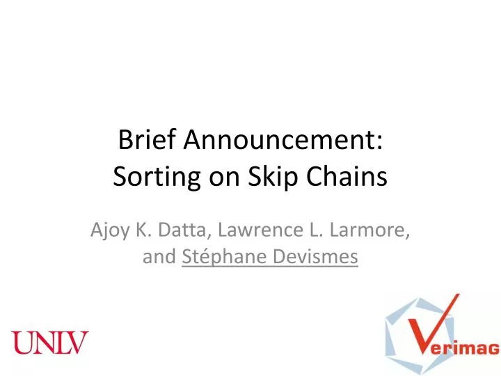 brief announcement sorting on skip chains