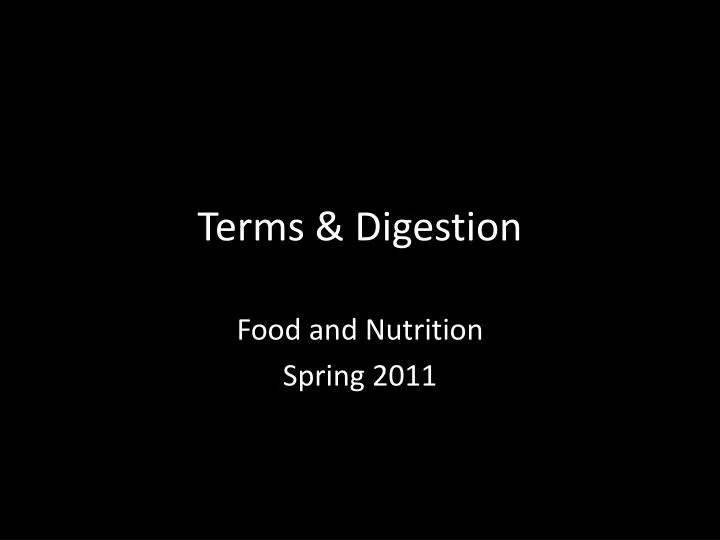 terms digestion