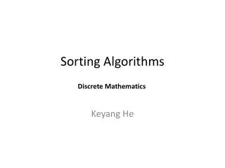 Sorting Algorithms