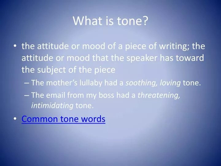 what is tone