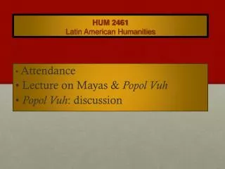 HUM 2461 Latin American Humanities