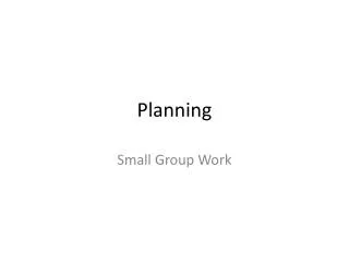planning