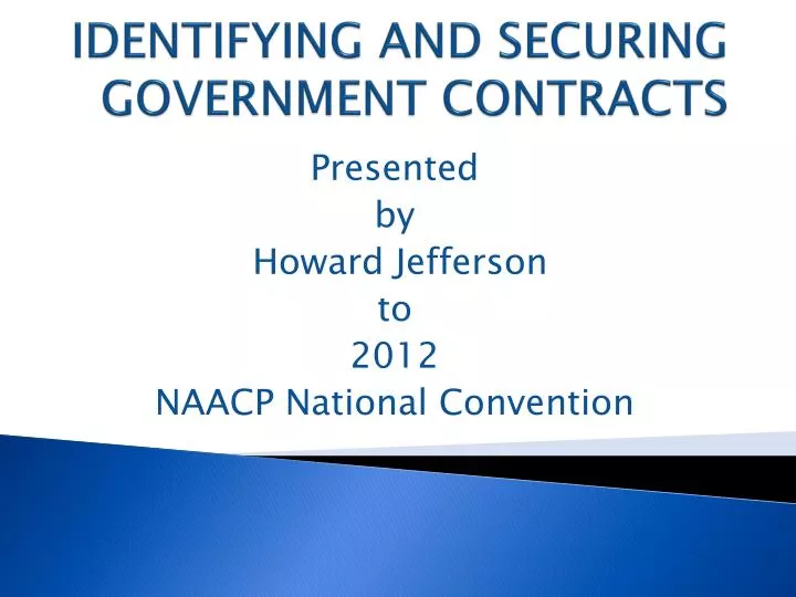 identifying and securing government contracts