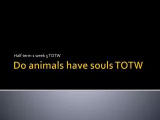 Do animals have souls TOTW