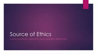 Source of Ethics