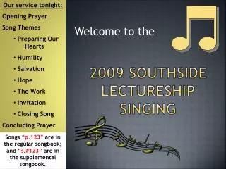 2009 Southside Lectureship Singing