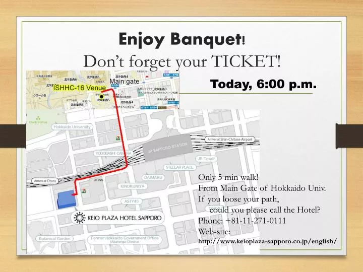 enjoy banquet don t forget your ticket