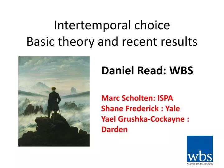 intertemporal choice basic theory and recent results