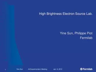 High Brightness Electron Source Lab.