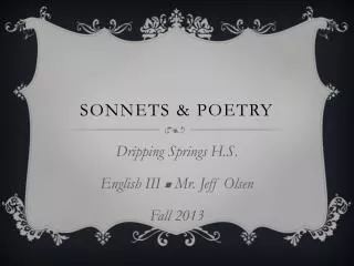 Sonnets &amp; POETRY