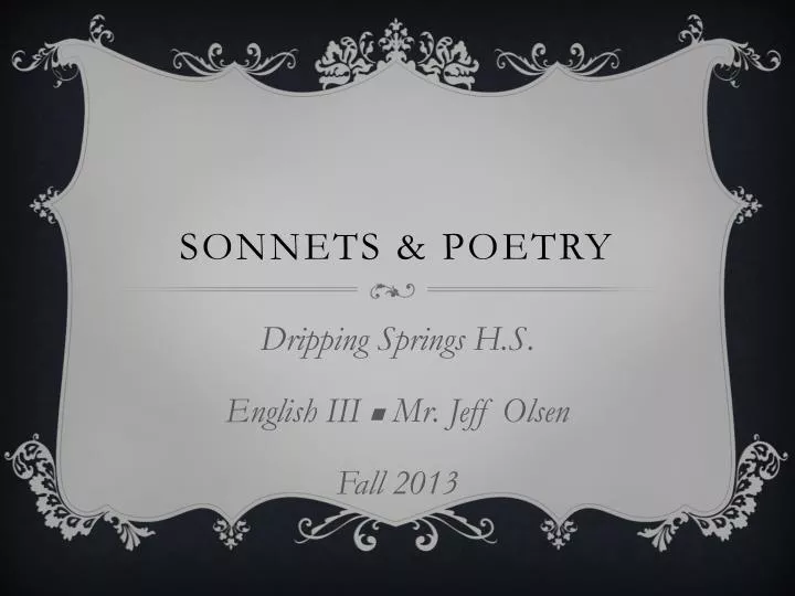 sonnets poetry
