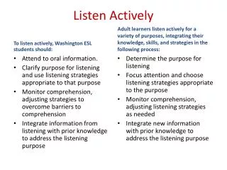 listen actively