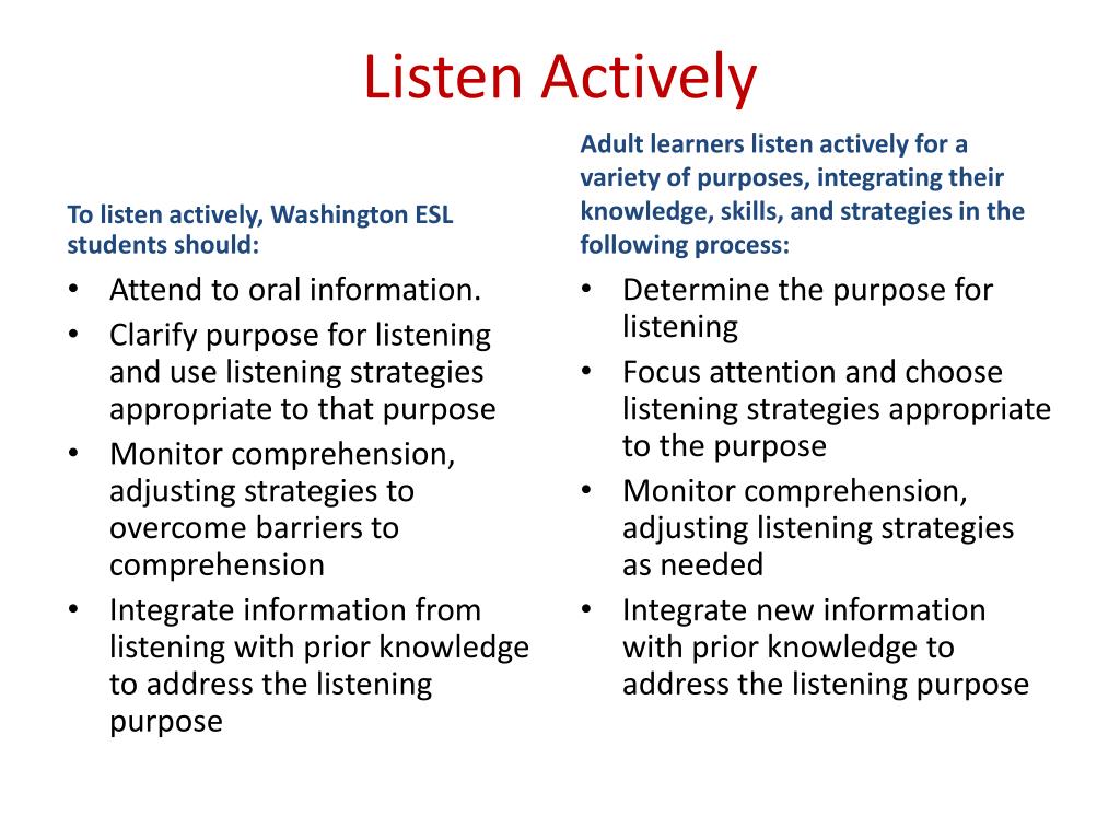 PPT - Listen Actively PowerPoint Presentation, free download - ID:2527881
