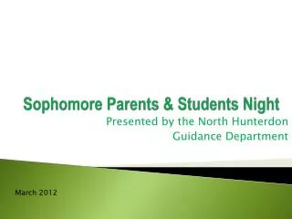 Sophomore Parents &amp; Students Night