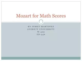 Mozart for Math Scores