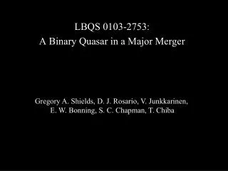 LBQS 0103 -2753: A Binary Quasar in a Major Merger