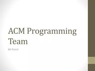 ACM Programming Team