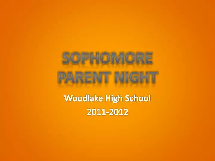 sophomore parent night