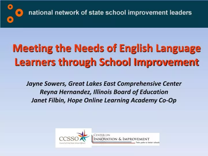 meeting the needs of english language learners through school improvement