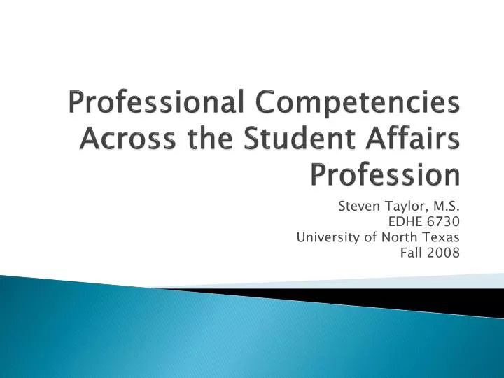 professional competencies across the student affairs profession