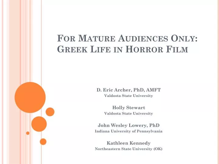for mature audiences only greek life in horror film