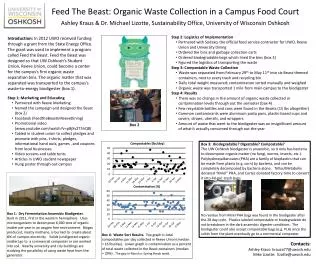 Feed The Beast: Organic Waste Collection in a Campus Food Court