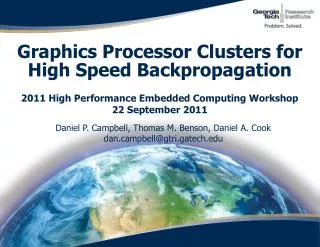 Graphics Processor Clusters for High Speed Backpropagation