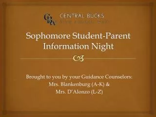 Sophomore Student-Parent Information Night