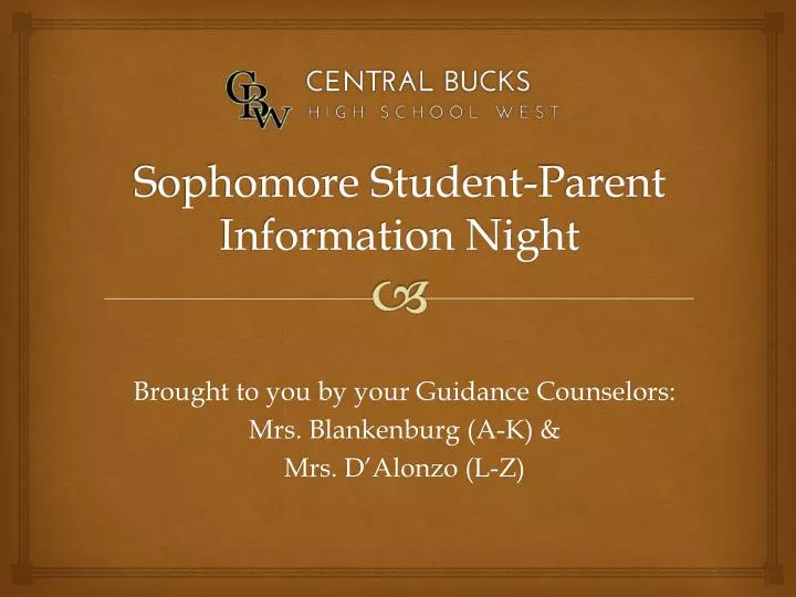 sophomore student parent information night