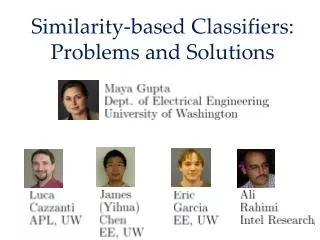 Similarity-based Classifiers: Problems and Solutions