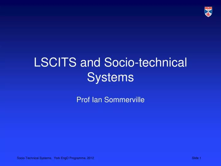 lscits and socio technical systems