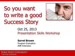 So you want to write a good Success Story