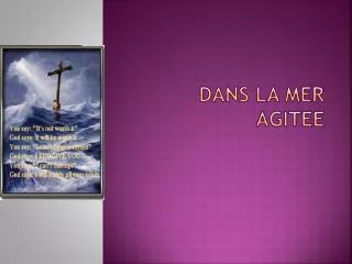 dans la mer agitee