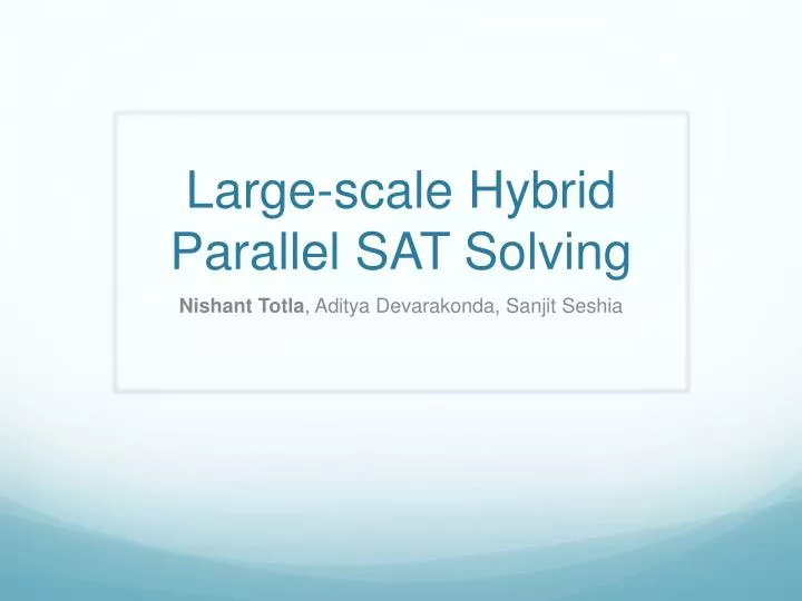 large scale hybrid parallel sat solving
