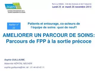 ameliorer un parcour de soins parcours de fpp la sortie pr coce