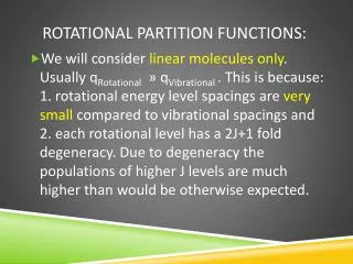 Rotational partition functions: