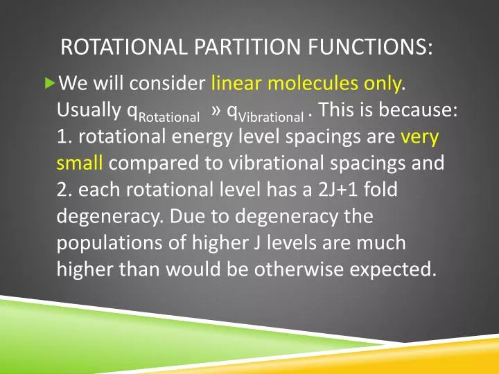rotational partition functions