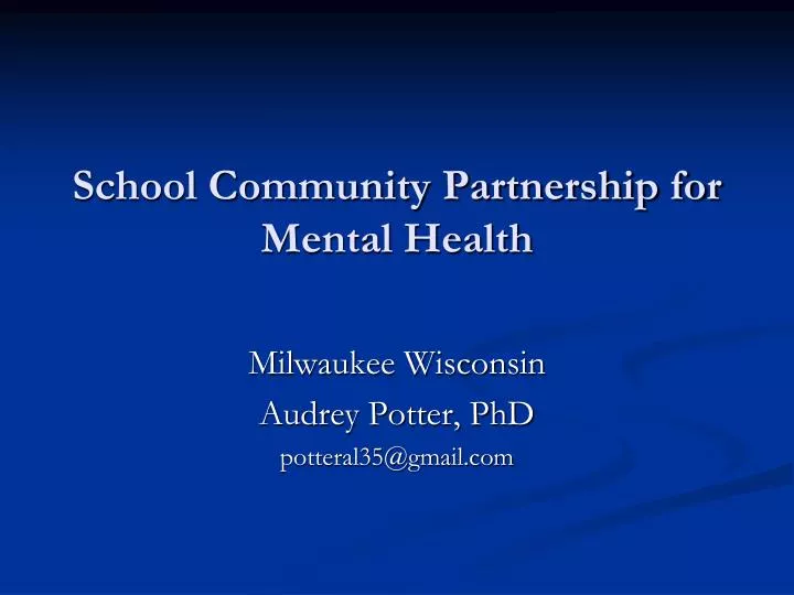 school community partnership for mental health