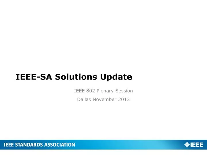 ieee sa solutions update