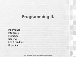 Programming II.