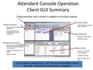 Attendant Console Operation Client GUI Summary